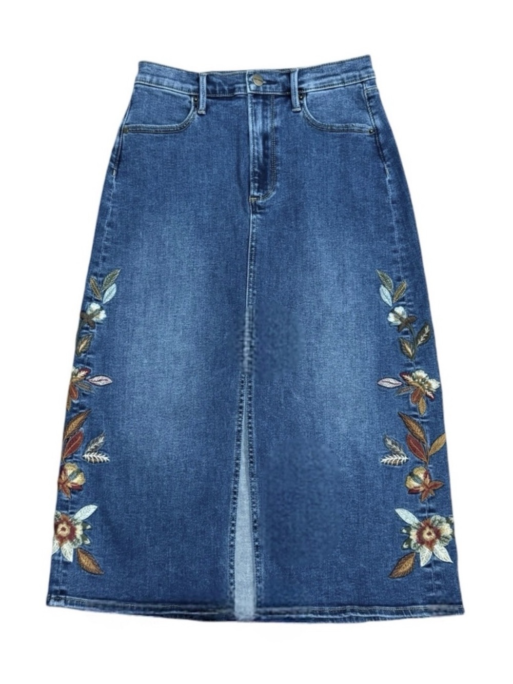 New Driftwood Embroidered Denim Skirt